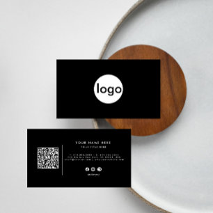 Add your custom logo circle professional QR Code Business Card