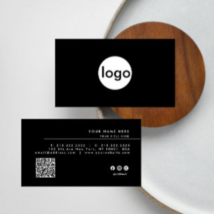 Add your custom logo circle professional QR Code  Business Card