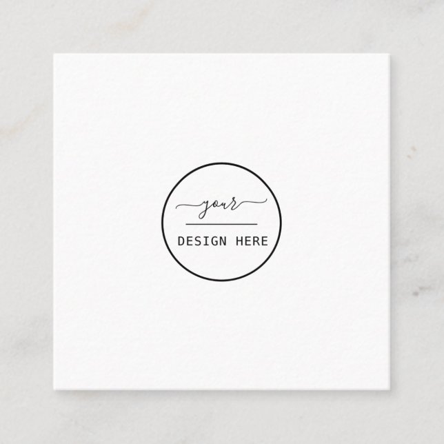 Add your custom logo circle professional white squ square business card (Front)