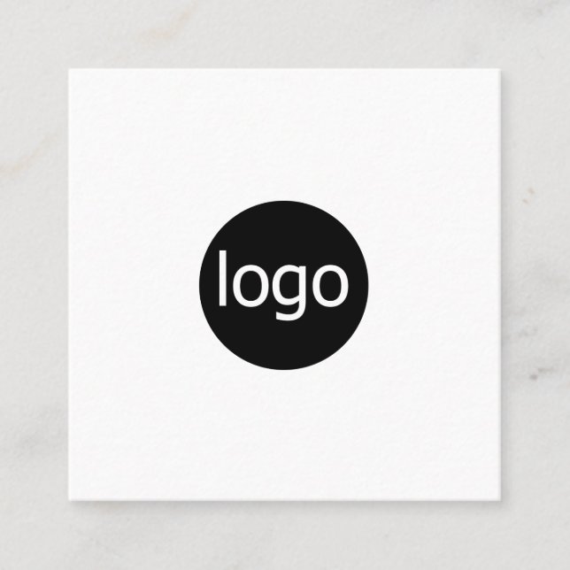 Add your custom logo circle professional white squ square business card (Front)