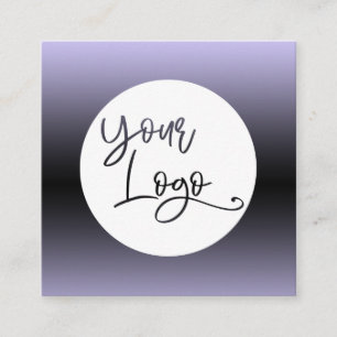 Add Your Custom Logo Lavender and Black Ombre Square Business Card