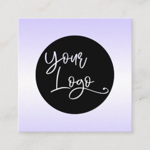 Add Your Custom Logo Lavender and White Ombre Square Business Card