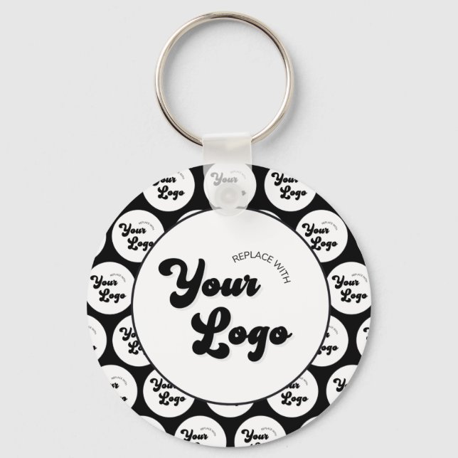 Add Your Custom Logo Pattern Business Promotional  Key Ring (Front)