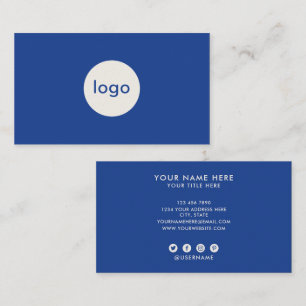 Add Your Custom Logo Professional Blue And Beige Business Card