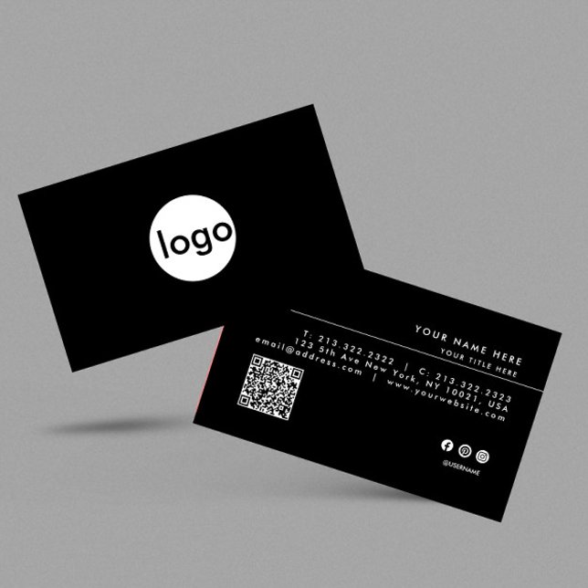 Add your custom logo QR Code  Business Card (Creator Uploaded)