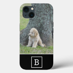 Add Your Custom Photo & Monogram Initial Black iPhone 13 Case