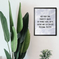 Add Your Custom Quote White Marble Dusty Blue
