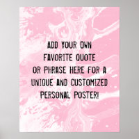 Add Your Custom Quote White Marble Light Pink