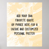 Add Your Custom Quote White Marble Pale Peach
