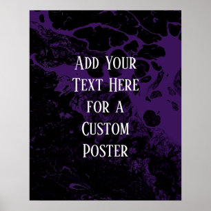 Add Your Custom Text Black & Purple Marble Poster