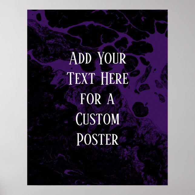 Add Your Custom Text Black & Purple Marble Poster (Front)