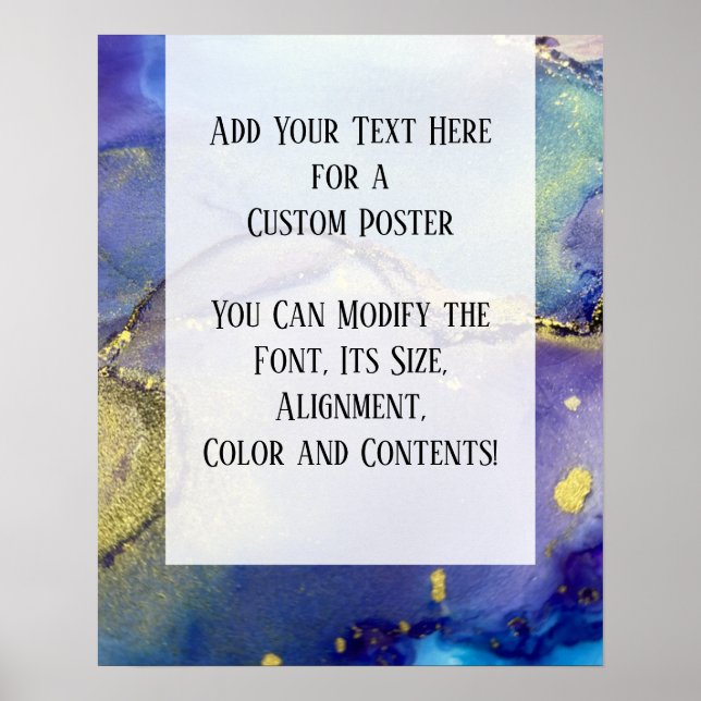 Add Your Custom Text Colourful Abstract Alcohol In Poster (Front)