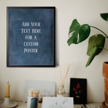Add Your Custom Text Dark Navy Blue Grunge Poster