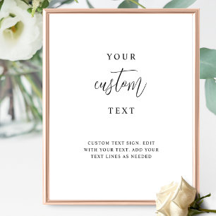 Add Your Custom Text, Elegant Script Wedding Sign