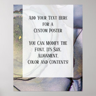 Add Your Custom Text Organic Abstract Alcohol Ink Poster
