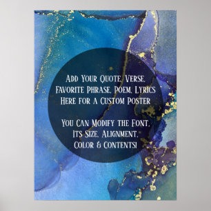 Add Your Custom Text Organic Abstract Alcohol Ink  Poster