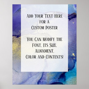 Add Your Custom Text Organic Abstract Alcohol Ink Poster