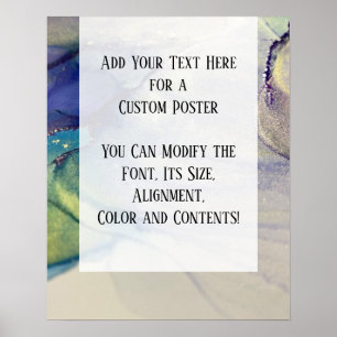 Add Your Custom Text Organic Abstract Alcohol Ink Poster
