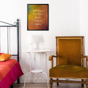 Add Your Custom Text Rainbow Orange Grunge Poster