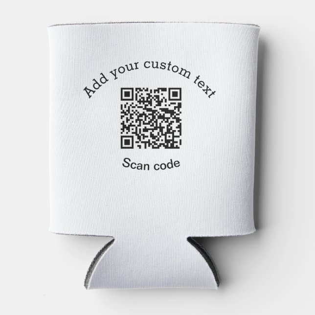 Add your custom text scan QR code business  Can Cooler (Front)