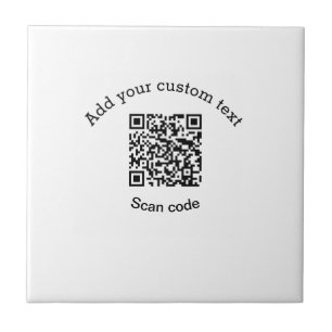 Add your custom text scan QR code business  Ceramic Tile