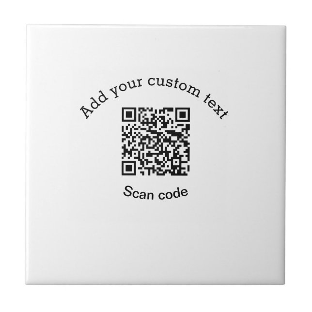 Add your custom text scan QR code business  Ceramic Tile (Front)
