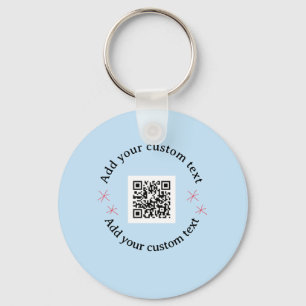 Add your custom text scan QR code business Key Ring