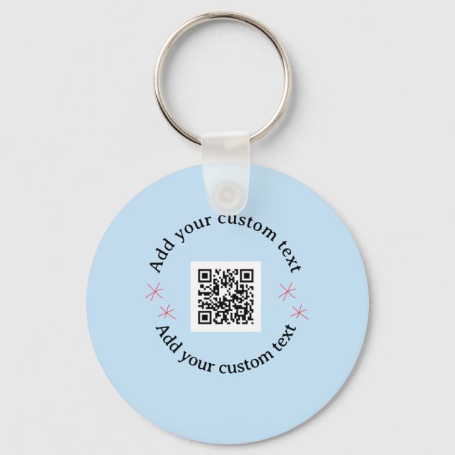 Add your custom text scan QR code business  Key Ring (Front)