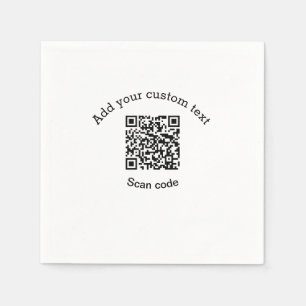Add your custom text scan QR code business Napkin