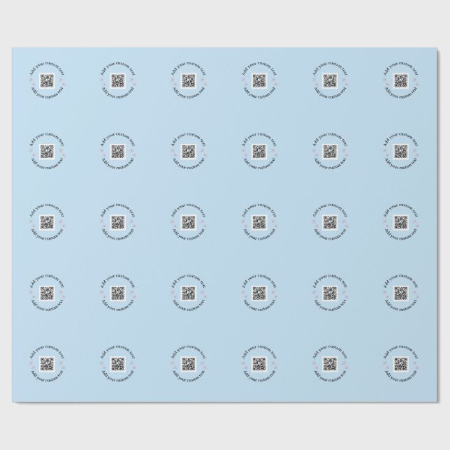 Add your custom text scan QR code business  Wrapping Paper (Flat)