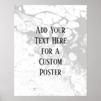 Add Your Custom Text, White & Gray Marble