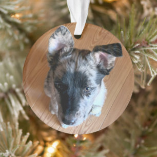 Add Your Cute Custom Puppy Photo Double-sided Ornament