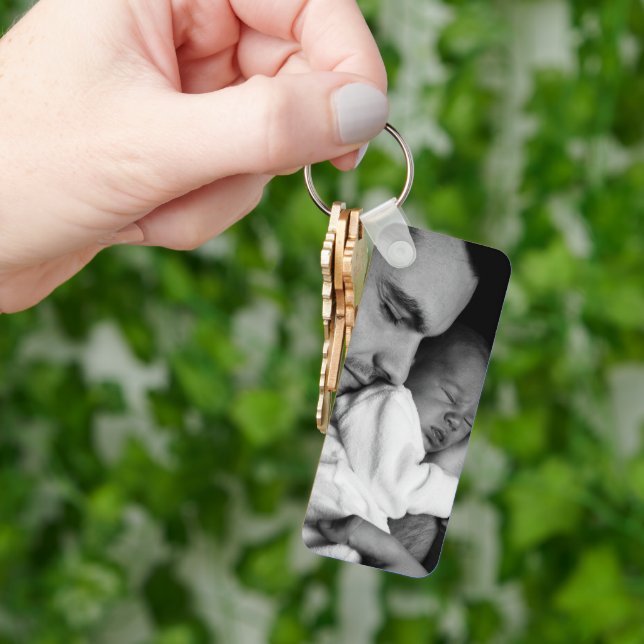 Add your Dad's Photo to this Best Dad Ever Key Ring (Hand)