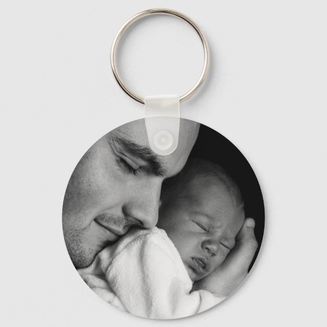 Add your Dad's Photo to this Best Dad Ever Key Ring (Front)