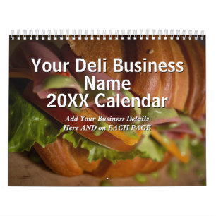 Add Your Deli Business Name Details 20xx  Calendar