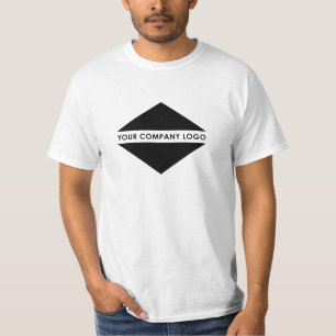 Add Your Design Business Logo Men's White T-Shirt