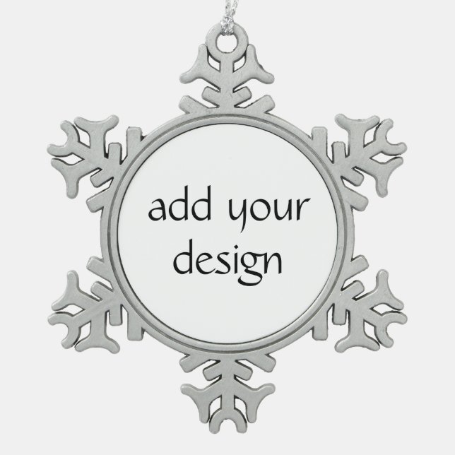 add your design  snowflake pewter christmas ornament (Front)