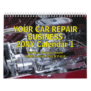 Add Your Details - Car Repair Business 20xx Calend Calendar