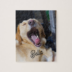 add your dog photo and text personalised custom jigsaw puzzle