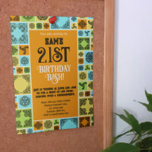 Add Your Event Decorative Tile Orange Green Border