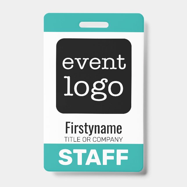 Add Your Event Logo with First Name - STAFF ID Badge (Front)