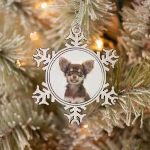 Add Your Family or Pet Photo to Snowflake Ornament