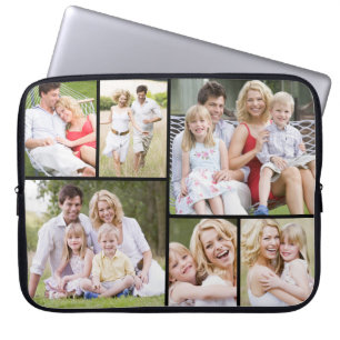 Add Your Family Photo in 6 Photo Collage Laptop Sleeve