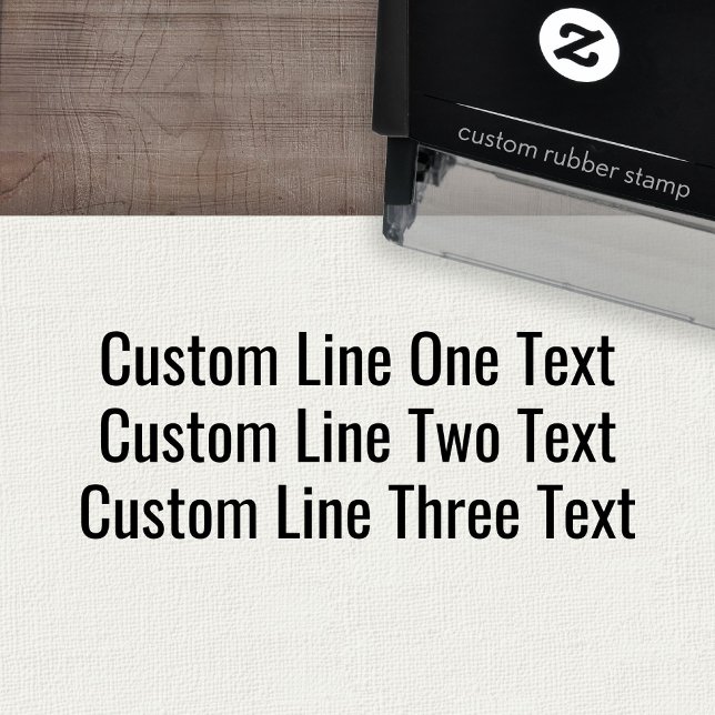 Add your favorite Text - Three Lines Sans Serif Self-inking Stamp (Custom Self-Inking Rubber Stamp)