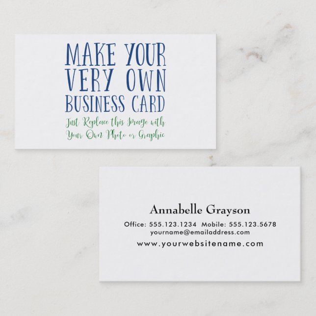 Add Your Favourite Photo or Image to the Front Business Card (Front/Back)