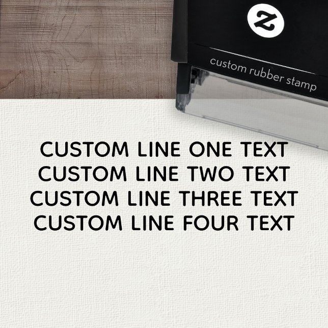 Add your favourite Text - Four Lines All Uppercase Self-inking Stamp (Custom Self-inking Rubber Stamp)