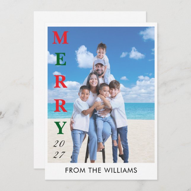 Add Your Image Custom Photo Holiday Card (Front/Back)