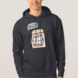 Add your image Funny face Hello Smiling cartoon Hoodie