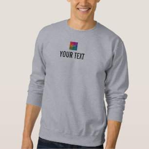Add Your Image Logo Text Name Here Men's Grey Sweatshirt