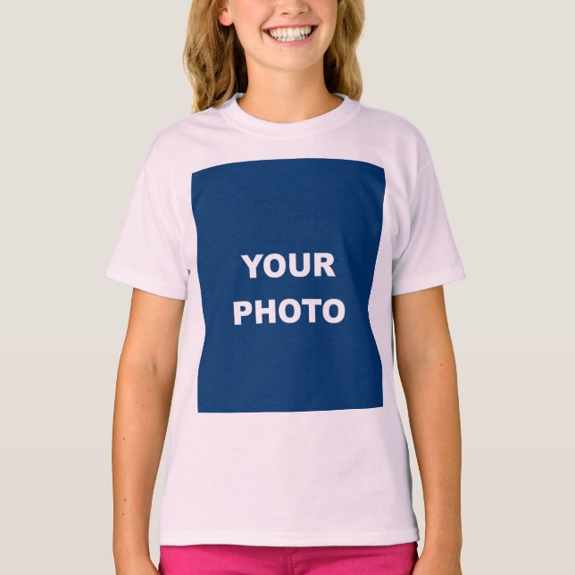 Add Your Image Photo Picture Logo Pale Pink T-Shirt (Front)